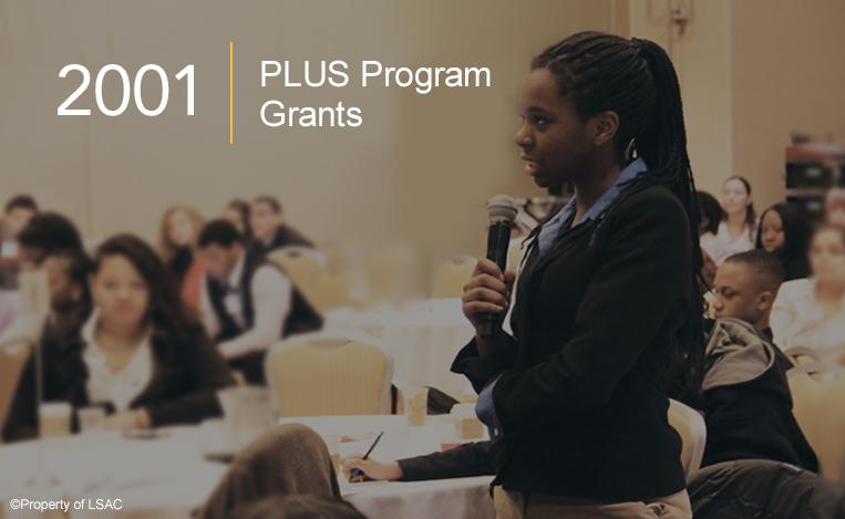 A prelaw student speaks into a microphone at a conference. Image copyright LSAC.