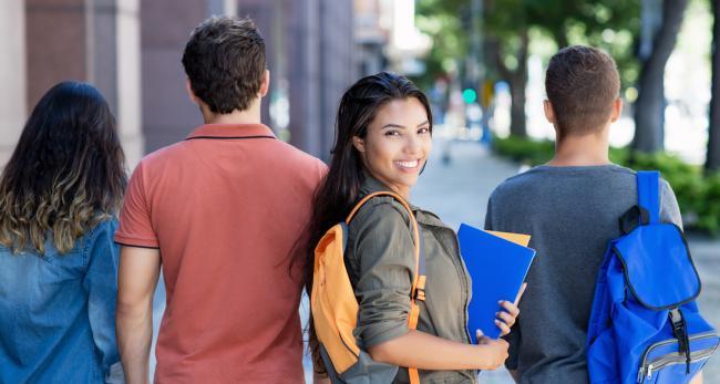 students on campus