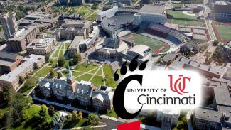 Aerial view of University of Cincinnati College of Law campus