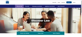 Screen cap of new Discover Law landing page