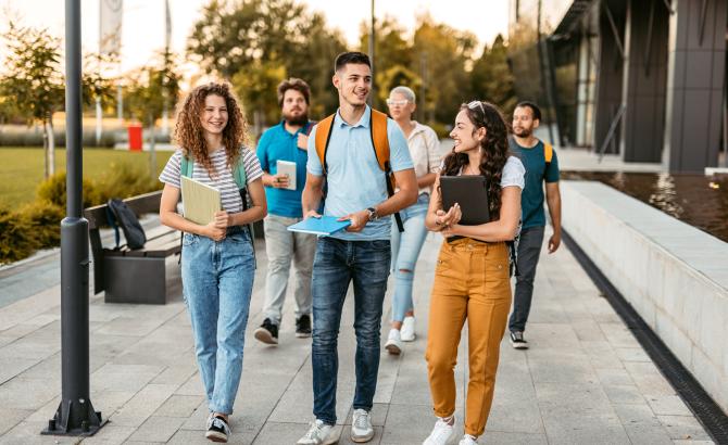 Group of law students walking